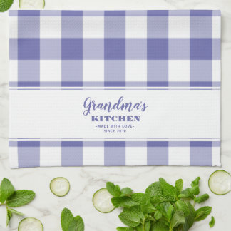 Custom Grandma's Kitchen Periwinkle Blue Elegant Tea Towel