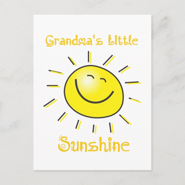 Custom Grandma's Little Sunshine Fun Sun Postcard (Front)