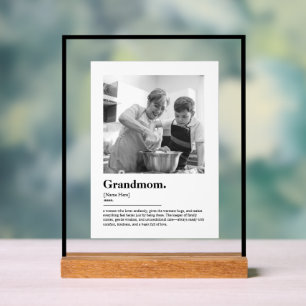 Custom Grandmom Photo Print Dictionary Definition  Acrylic Sign