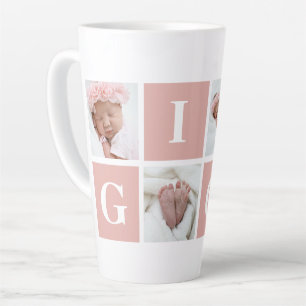 Custom Grandmother Gigi 4 Photo Collage Latte Mug