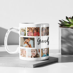 Custom Grandpa 18 Photo Collage Coffee Mug