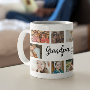 Custom Grandpa 18 Photo Collage Coffee Mug