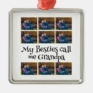 Custom Grandpa 9 Photo Collage  Metal Tree Decoration