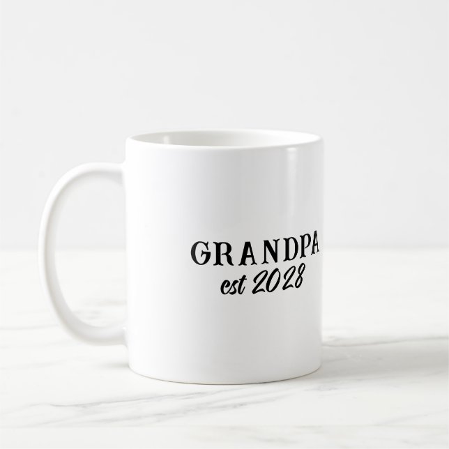 Custom Grandpa Established Retro Typography Coffee Mug (Left)