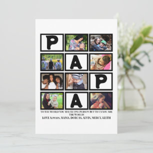 Custom Grandpa Fathers Day Papa 9 Photo Collage Holiday Card