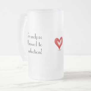 Custom Grandpa Gift From Grandkids,  Frosted Glass Beer Mug