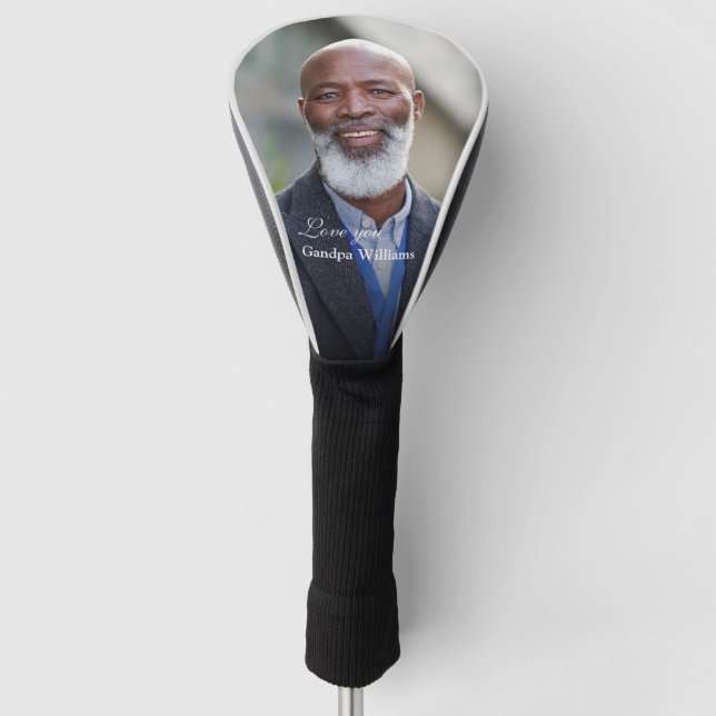 Custom Grandpa Grandfather Dad Photo Personalise Golf Head Cover (Front)