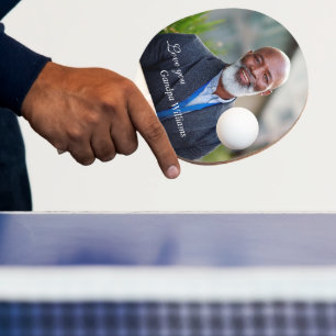 Custom Grandpa Grandfather Dad Photo Personalise Ping Pong Paddle