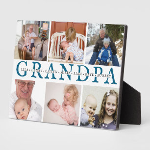 Custom Grandpa & Grandkids Photo Collage Plaque 