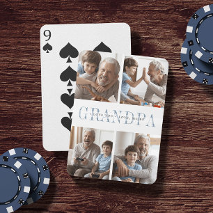 Custom Grandpa Nickname Photo Collage Playing Cards