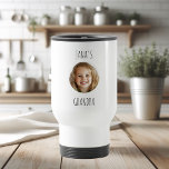 "Custom Grandpa | Personalised Photo Travel Mug" Travel Mug<br><div class="desc">Show your grandpa how much he means to you with this custom photo travel mug! Featuring a special space for your favourite photo and a sleek, minimalist design, this travel mug is both practical and heartfelt. Personalise it with a message, name, or title to make it uniquely his. Perfect for...</div>