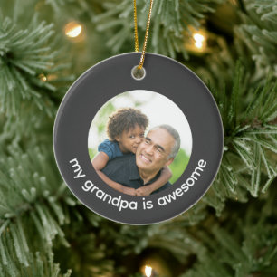 Custom Grandpa Photo Ceramic Tree Decoration
