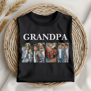 Custom Grandpa Photo Collage Personalised Gift T-Shirt