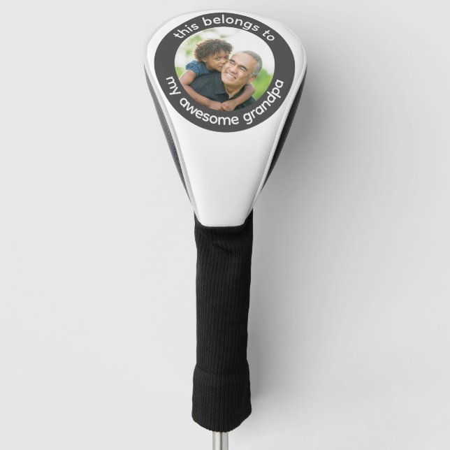 Custom Grandpa Photo Golf Head Cover (Front)