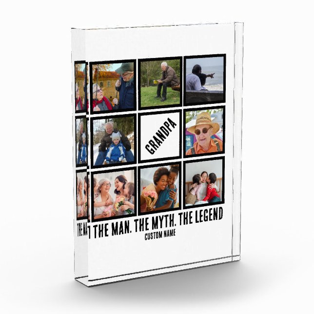 Custom Grandpa the man myth legend 8 Photo Collage (Left)