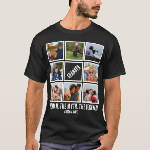 Custom Grandpa the man myth legend 8 Photo Collage T-Shirt