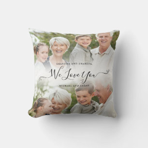 Custom Grandparents Grandma Grandpa Family Photo Cushion