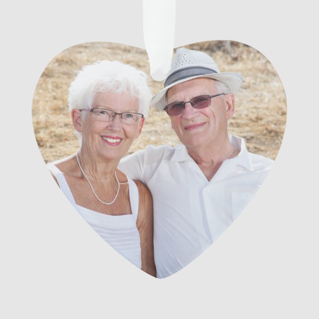 Custom Grandparents Photo Holiday Ornament (Front)