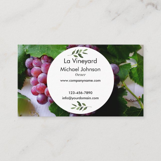 Custom Grape Fruit Personalised Business Card (Front)