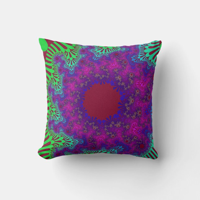 Custom Grape Splash Sunburst Throw Pillow (Front)