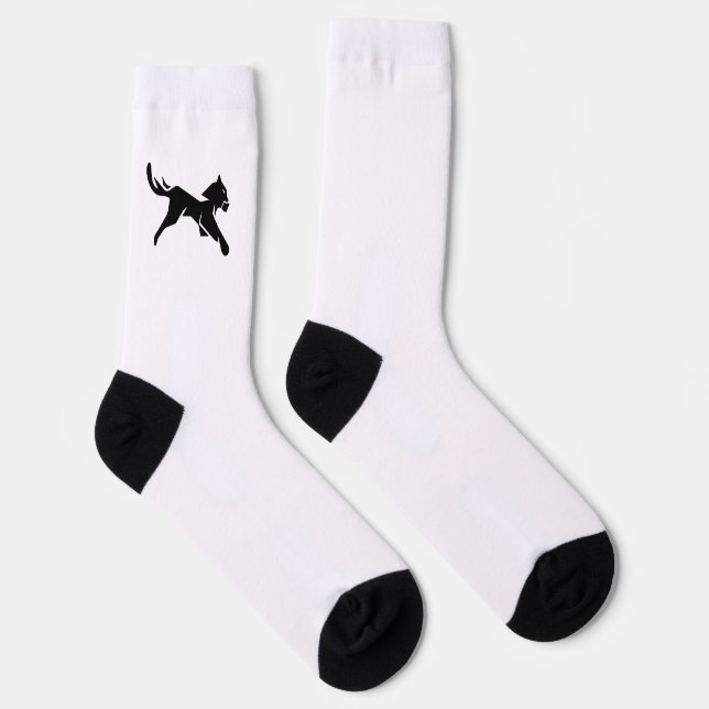 Custom Graphic Crew Socks | Stylish Black & White  (Right)