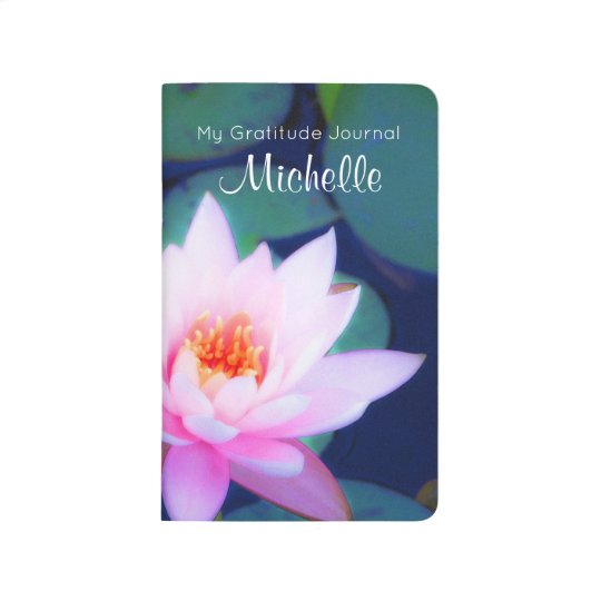 Custom Gratitude with Pink Water Lily Journal