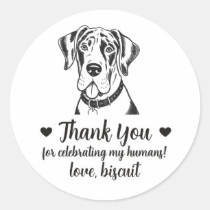 Custom Great Dane Dog Wedding Favour Stickers