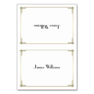 Custom Great Gatsby White Art Deco Place Cards