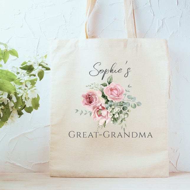 Custom Great Grandma Floral Tote Bag (Creator Uploaded)
