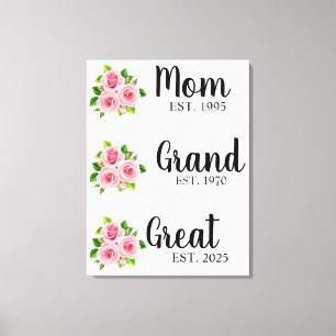 Custom Great Grandma  Personalised Grandma Canvas Print