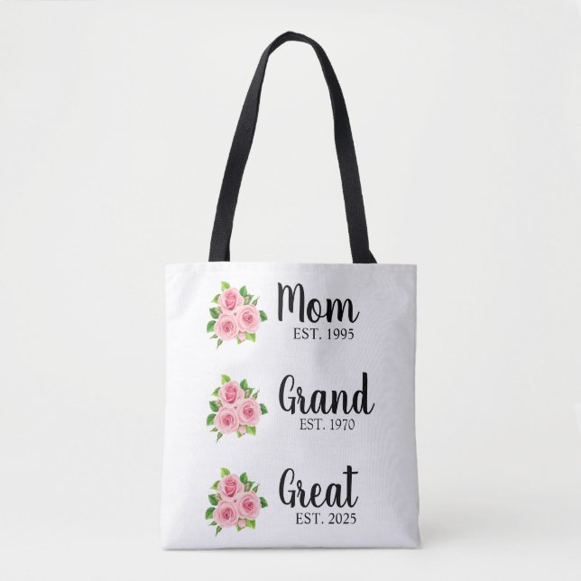 Custom Great Grandma Tote Bag Personalized Grandma (Front)