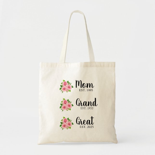 Custom Great Grandma Tote Bag Personalized Grandma (Front)