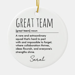 Custom Great Team Definition Personalised Ceramic Tree Decoration