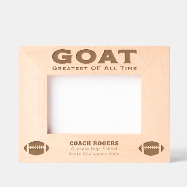 Custom Greatest Team Football Coach Etched Frames (Front)