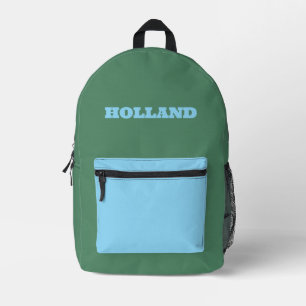 Custom Green and Blue Printed Backpack