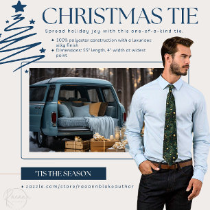 Custom Green and Gold Christmas Neck Tie