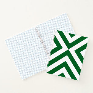 Custom Green and White Chevrons Notebook
