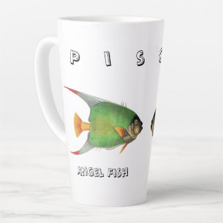 Custom Green Angel Fish Pisces Astrological Sign Latte Mug