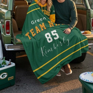 Custom Green Bay Football Personalised Sherpa Blanket