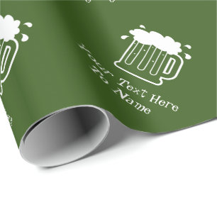 Custom green beer jug Christmas and Birthday  Wrapping Paper