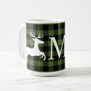 Custom Green Black Buffalo Lumberjack Check Plaid Coffee Mug