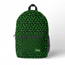 Custom Green Black Modern Trendy  Printed Backpack