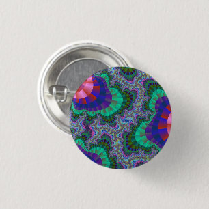 Custom Green Blue Gear Small Round Button