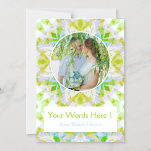 Custom Green Blue Wedding Magnetic Thank You Card