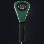 Custom Green Business Logo Branded Golf Head Cover<br><div class="desc">A professional custom branded golf head cover for your business features your logo design. Dark green background colour can be modified. Please contact the designer for assistance with personalising this or other promotional items at kathleen@plushpaper.com</div>