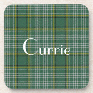 Custom Green Clan Currie Plaid Coaster