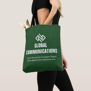 Custom Green Company Cyber Technology Logo Tote Bag