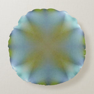 Custom Green Cyan Designed Round Pillow