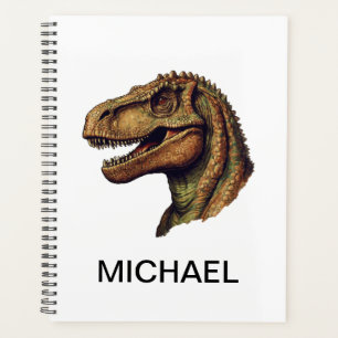Custom Green Dinosaur T-Rex Tyrannosaurus  2025 Planner
