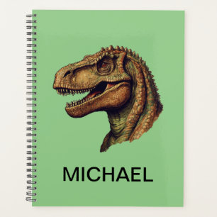 Custom Green Dinosaur T-Rex Tyrannosaurus  2025 Planner